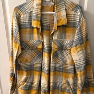 Yellow and Gray Plaid Jacket